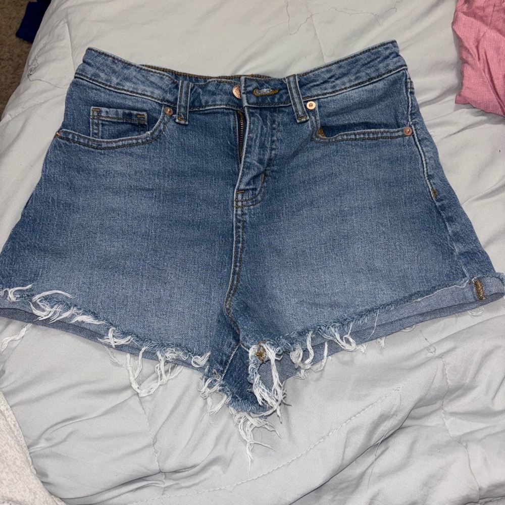 Wild Fable Blue Frayed Jean Shorts